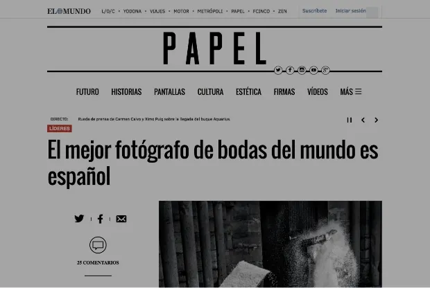 The best wedding photographer in the world is Spanish